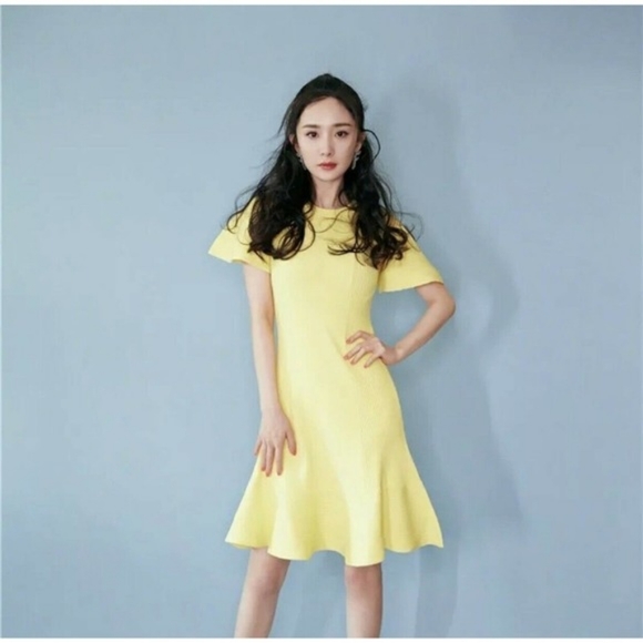 Banana Republic Dresses | Banana Republic Women's Flutter Sleeve Midi Dress Sz 6 | Color: Yellow | Size: 6 | Lestia's Closet